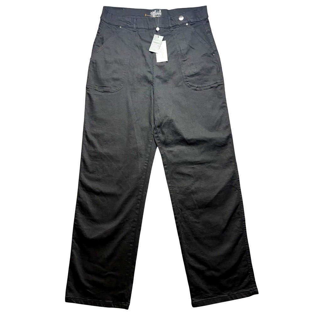 Hell Bunny Weston Womens XL Jeans Black Denim 40s 50s Vintage Rockabilly Pants - Picture 3 of 11